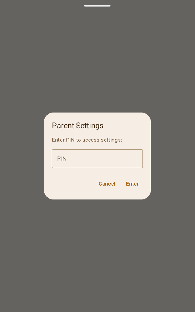 PIN entry dialog