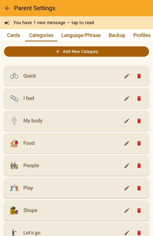Category list